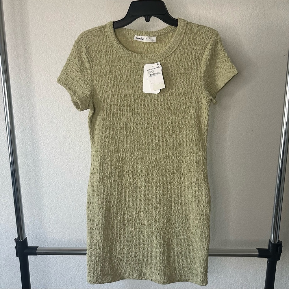 Elodie textured short dress size medium green